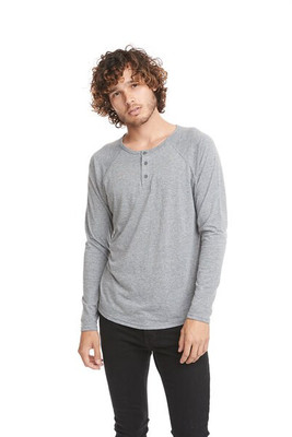 Next Level NL6072 - Remera de Manga Larga Tri-Blend Henley para hombres