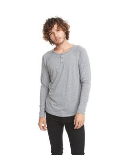 Next Level NL6072 - Mens Tri-Blend Long Sleeve Henley Tee