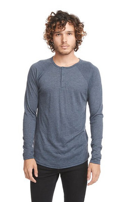 Next Level NL6072 - Remera de Manga Larga Tri-Blend Henley para hombres