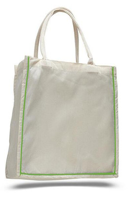 Q-Tees Q125600 - Fancy Shopper With Colour Stripe