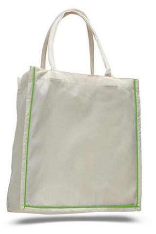 Q-Tees Q125600 - Fancy Shopper With Colour Stripe