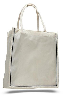 Q-Tees Q125600 - Fancy Shopper With Colour Stripe