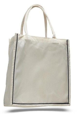 Q-Tees Q125600 - Fancy Shopper With Colour Stripe