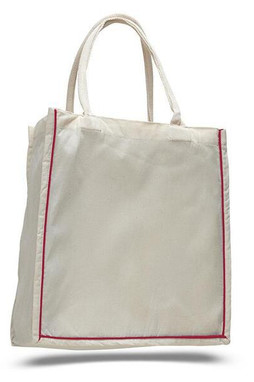 Q-Tees Q125600 - Fancy Shopper With Colour Stripe