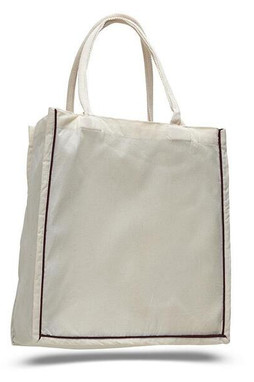 Q-Tees Q125600 - Fancy Shopper With Colour Stripe