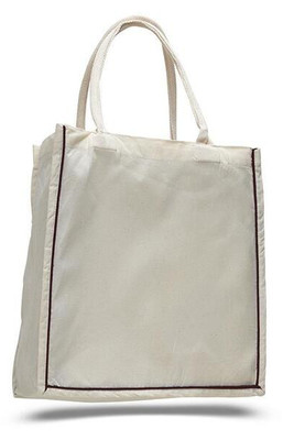 Q-Tees Q125600 - Fancy Shopper With Colour Stripe