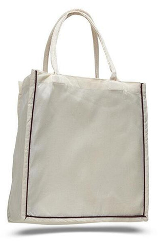 Q-Tees Q125600 - Fancy Shopper With Colour Stripe