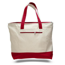 Q-Tees Q1300 - Canvas Zipper Tote Bag