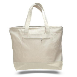Q-Tees Q1300 - Canvas Zipper Tote Bag