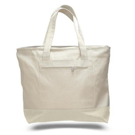 Q-Tees Q1300 - Canvas Zipper Tote Bag
