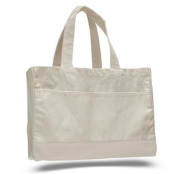 Q-Tees Q1400 - Eco-Friendly Canvas Tote with Zipper Pocket