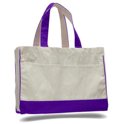 Q-Tees Q1400 - Bolsa de Lona de Algodón con Bolsillo Interior