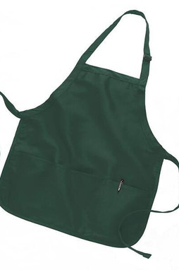 Q-Tees Q4250 - Medium Length Apron with 3 Compartment Pouch