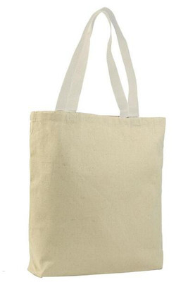 Q-Tees Q4400 - Promotional Tote with Bottom Gusset and Colored Handles