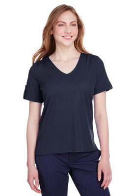 Devon & Jones DG20WB - Ladies CrownLux Performance Plaited Rolled-Sleeve Top