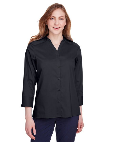 Devon & Jones DG560W - Blusa Elegante de Algodón con Mangas 3/4 para Mujer