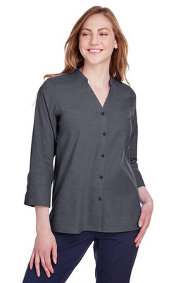 Devon & Jones DG562W - Blouse Élégante en Chambray Stretch pour Femmes