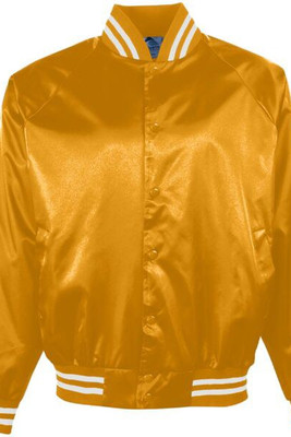 Augusta Sportswear 3610 - Campera de béisbol de satín/Ribete rayado