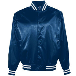 Augusta Sportswear 3610 - Campera de béisbol de satín/Ribete rayado