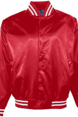 Augusta Sportswear 3610 - Campera de béisbol de satín/Ribete rayado