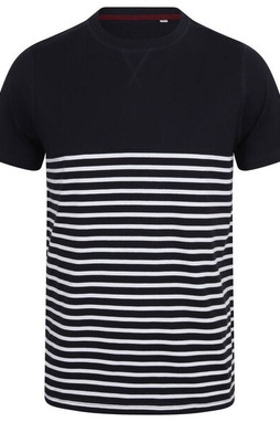 Front row FR135 - Klassisk Breton T-shirt i Tung Bomuld