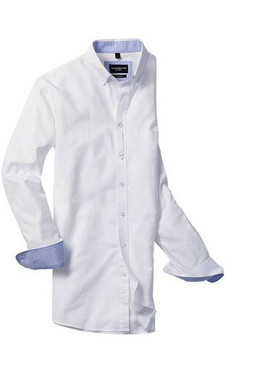 RUSSELL COLLECTION RU920M - MENS LONG SLEEVE TAILORED WASHED OXFORD SHIRT