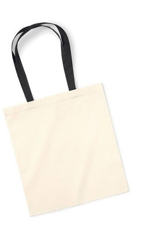 Westford mill W101C - Stylish Cotton Shopping Bag with Colorful Handles