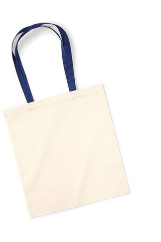 Westford mill W101C - Stylish Cotton Shopping Bag with Colorful Handles