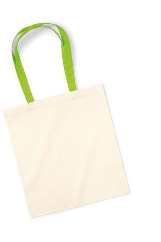 Westford mill W101C - Stylish Cotton Shopping Bag with Colorful Handles