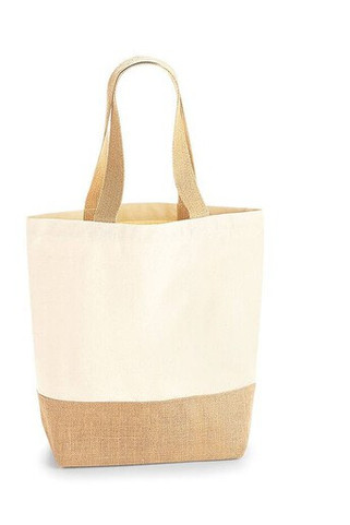 Westford mill WM450 - Jute Base Canvas Shopper