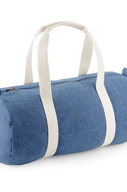 Bag Base BG646 - Versatile Denim Travel Barrel Bag with Zipper