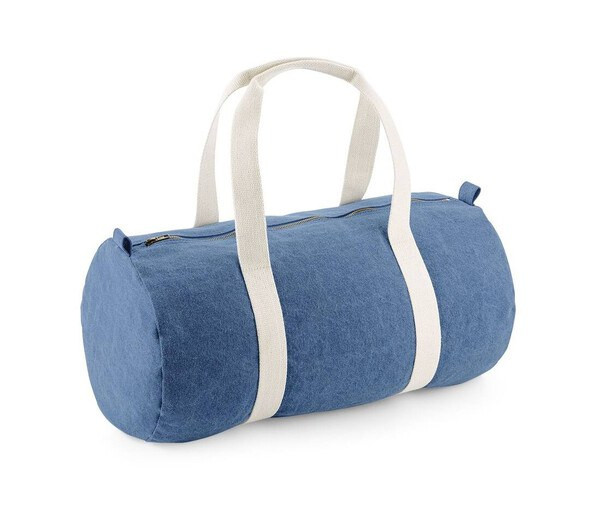 Bag Base BG646 - Versatile Denim Travel Barrel Bag with Zipper