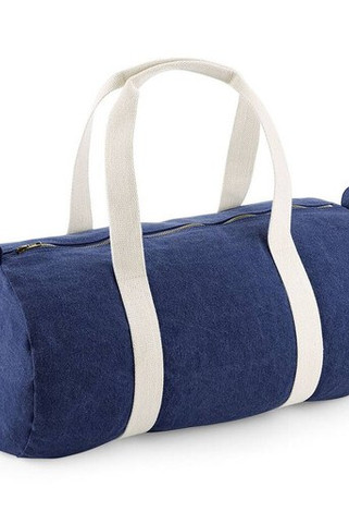 Bag Base BG646 - Versatile Denim Travel Barrel Bag with Zipper
