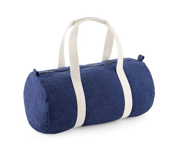 Bag Base BG646 - Versatile Denim Travel Barrel Bag with Zipper