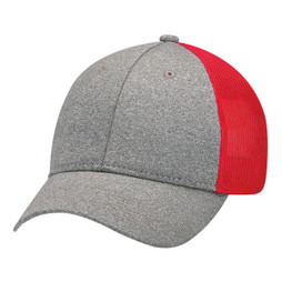 AJM 4H647M - Polyester Heather / Soft Polyester Mesh 6 panneaux (dos en maille)