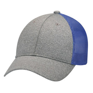 AJM 4H647M - Polyester Heather / Soft Polyester Mesh 6 Panel Constructed Full-Fit (Mesh Back)