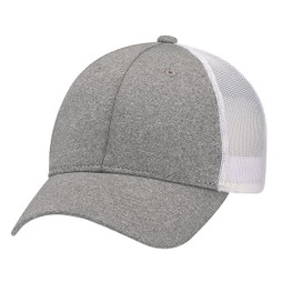 AJM 4H647M - Polyester Heather / Soft Polyester Mesh 6 Panel Constructed Full-Fit (Mesh Back)