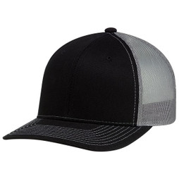 AJM 8E019M - Deluxe Chino Twill / Polyester Mesh 6 Panel Constructed Pro-Round (Mesh Back)