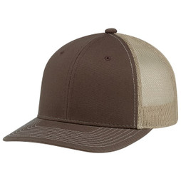AJM 8E019M - Deluxe Chino Twill / Polyester Mesh 6 panneaux construits Pro-Round (dos en maille)