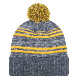 AJM 9G087M - Acrylic / Polyester Micro Fleece, Cuff Toque (Pom Pom 8cm)