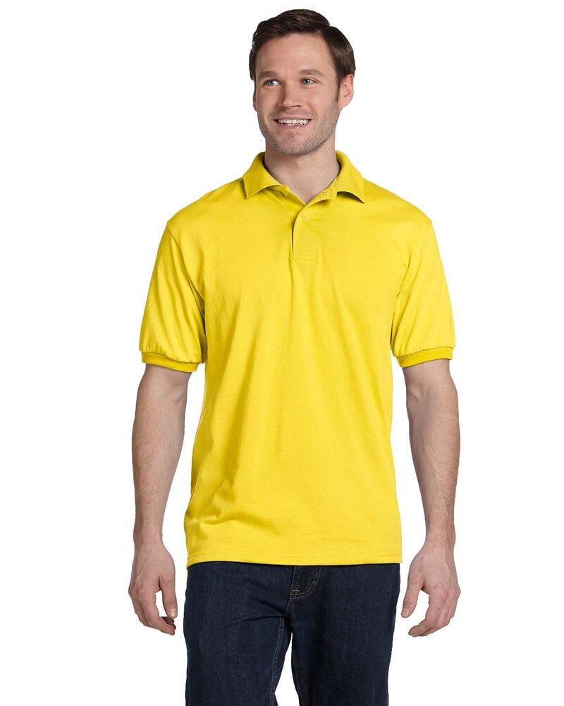 Hanes EcoSmart Sport Shirt - 5.2 Oz Jersey Knit, 50% Cotton 50% Polyester, Tag-Free, Orange, X-Large
