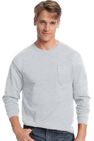 Hanes 5596 - Tagless® Long Sleeve T-Shirt with a Pocket