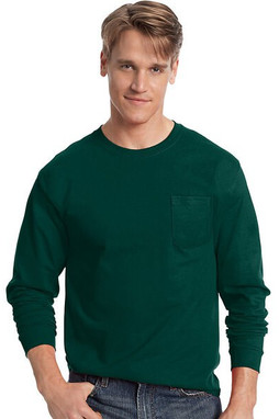 Hanes 5596 - Tagless® Long Sleeve T-Shirt with a Pocket
