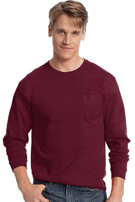 Hanes 5596 - Tagless® Long Sleeve T-Shirt with a Pocket