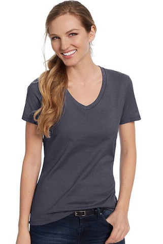 Hanes S04V - Hanes® Ladies Nano-T® Cotton V-Neck T-Shirt