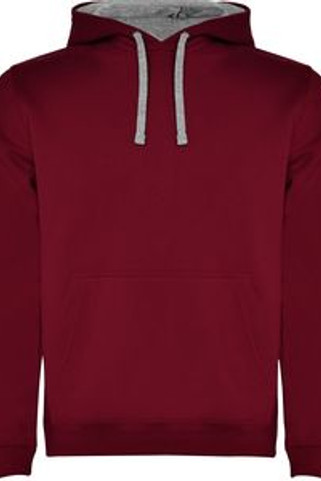 Roly SU1067 - URBAN Dwukolorowa bluza z kapturem z podwójnej tkaniny ze sznurkowym ściągaczem