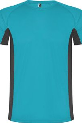 Roly CA6595 - SHANGHAI Technical t-shirt with a combination of two polyester fabrics and short-sleeve raglan style