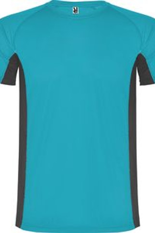 Roly CA6595 - SHANGHAI Technical t-shirt with a combination of two polyester fabrics and short-sleeve raglan style