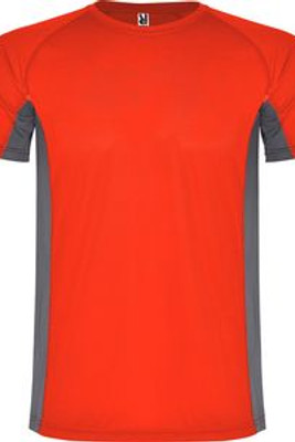 Roly CA6595 - SHANGHAI Technical t-shirt with a combination of two polyester fabrics and short-sleeve raglan style