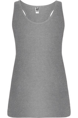 Roly CA6535 - BRENDA Slim-fit tank top with ribbed armholes and loose and rolled ribbed collar